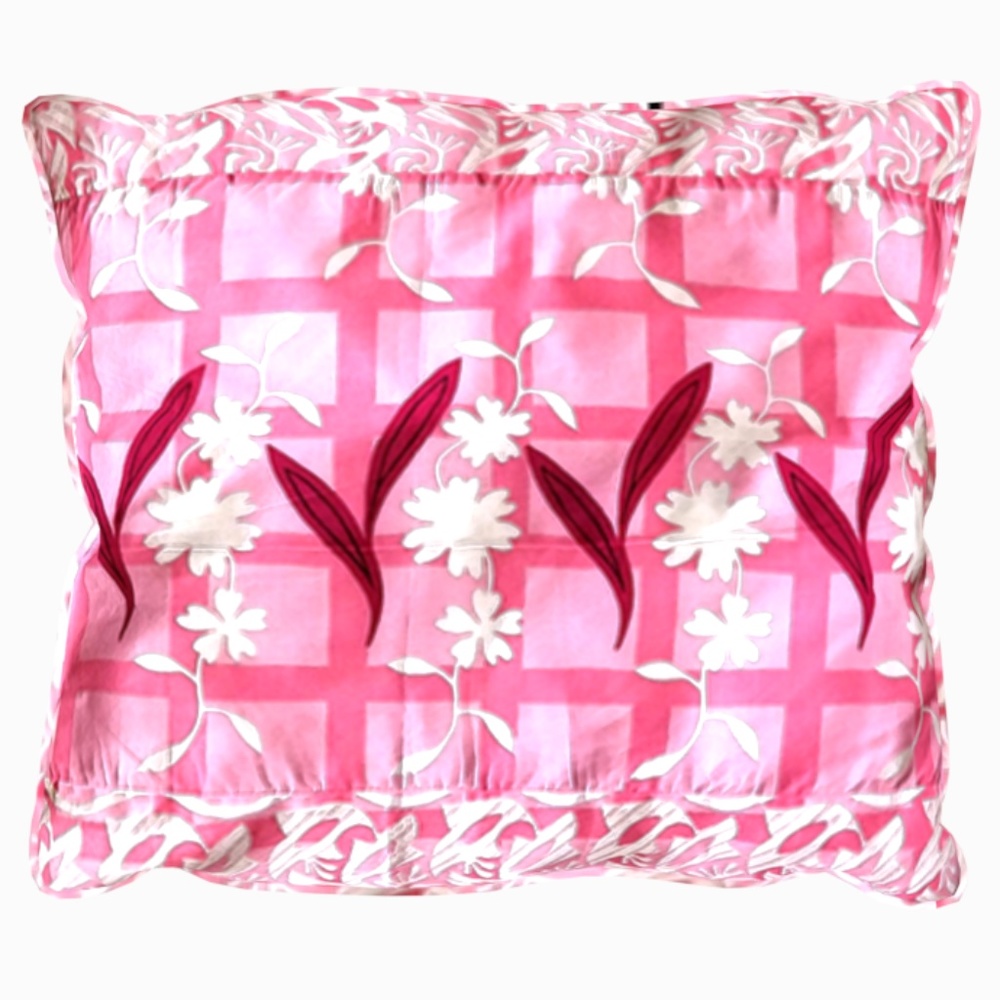 Throw pillow case pink/white